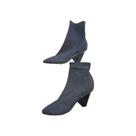 Womens Jeffrey Campbell Black Socklining Leather Ankle Booties Boots Size 7 - Picture 5 of 9